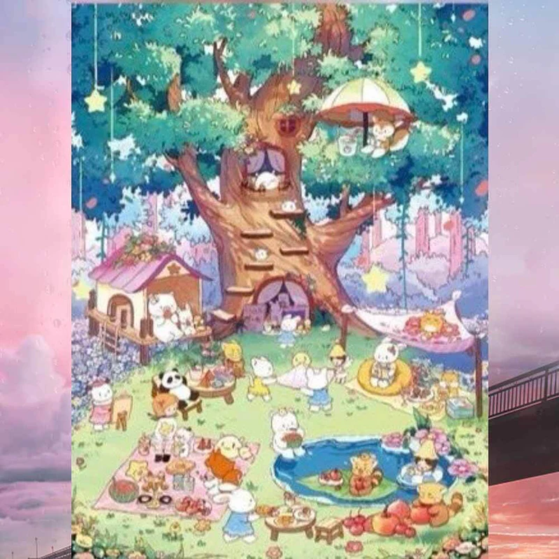 #B023, Spring Postcard 3D Sticker, Beginner Friendly