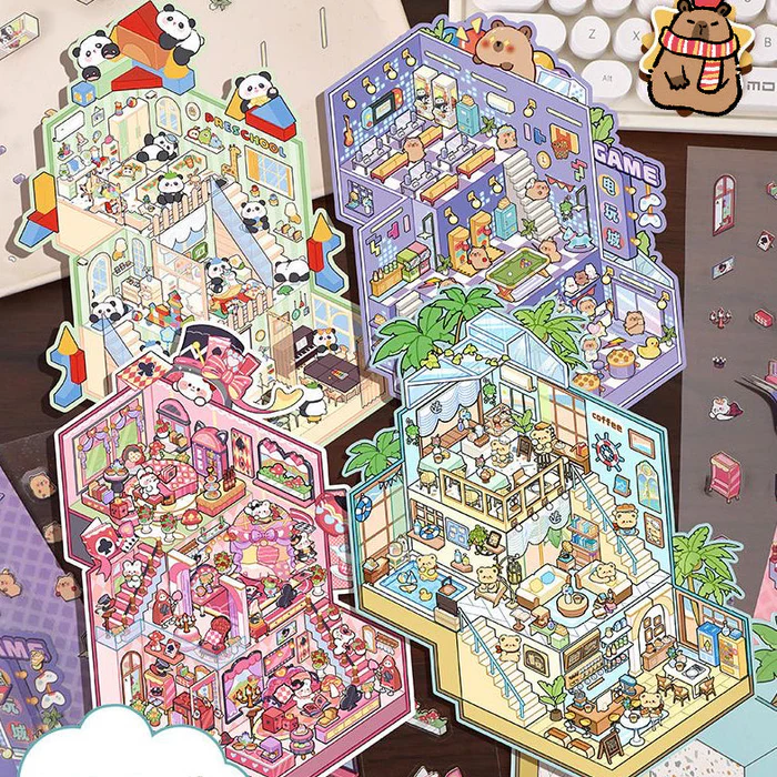 #L021, Playing Game 3D Sticker, Level Up