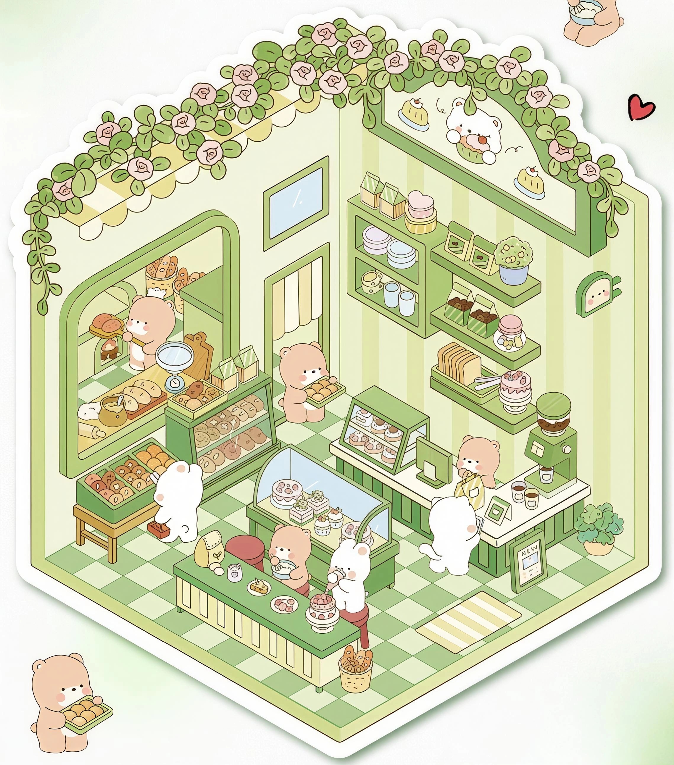 #B018, Furry Bites 3D Sticker, Beginner Friendly