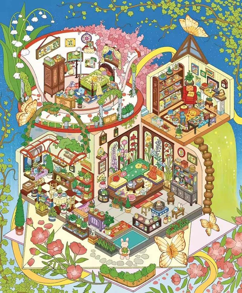 #L027, Dreamscape Haven 3D Sticker, Level Up