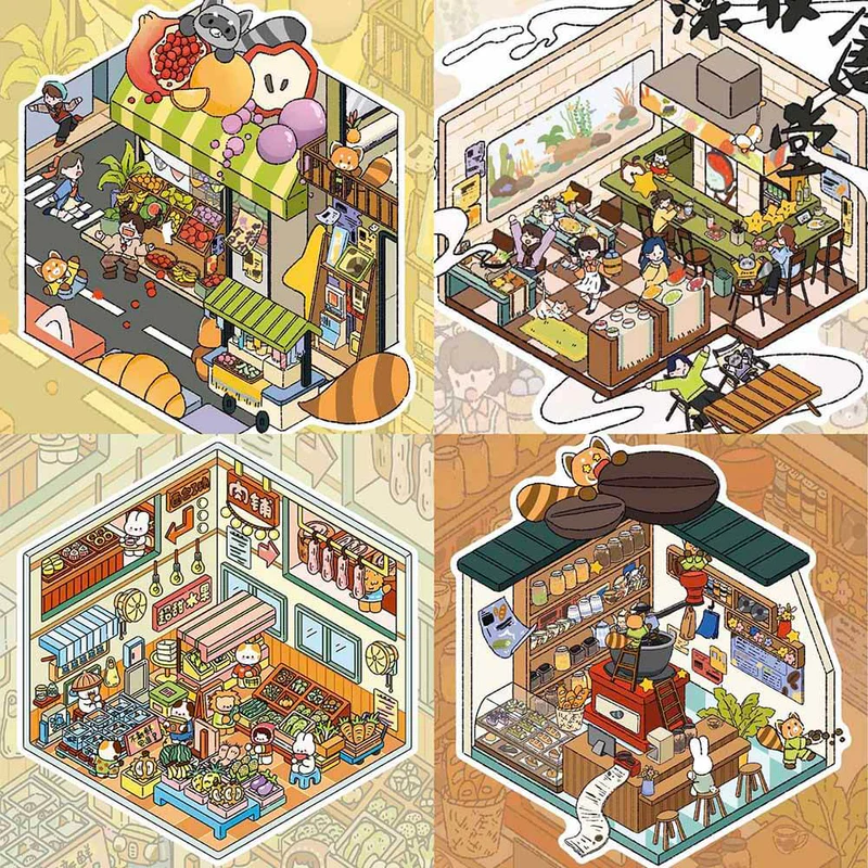 #B027, Market Daily 3D Sticker, Beginner Friendly