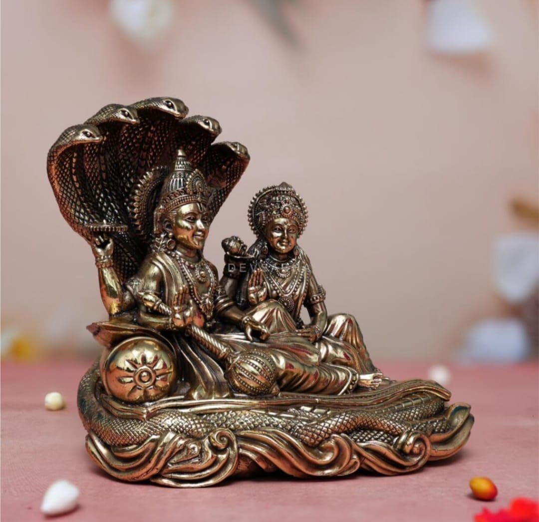 Sai Divya Brass Vishnu Lakshmi Decorative Statue