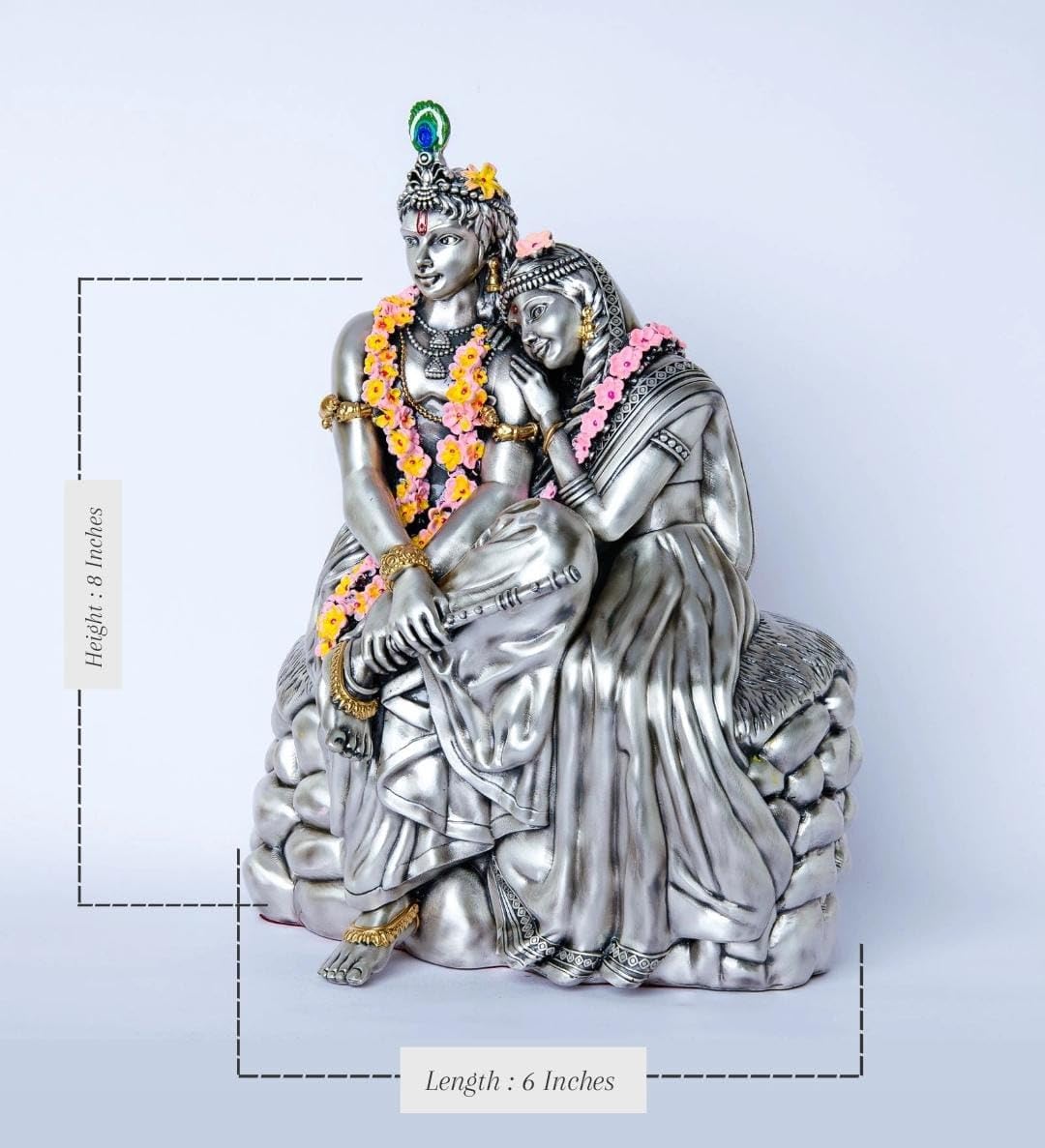 Sai Divya Silever Radha Krishna Idol, Radha Krishna Murti, Krishna Statue