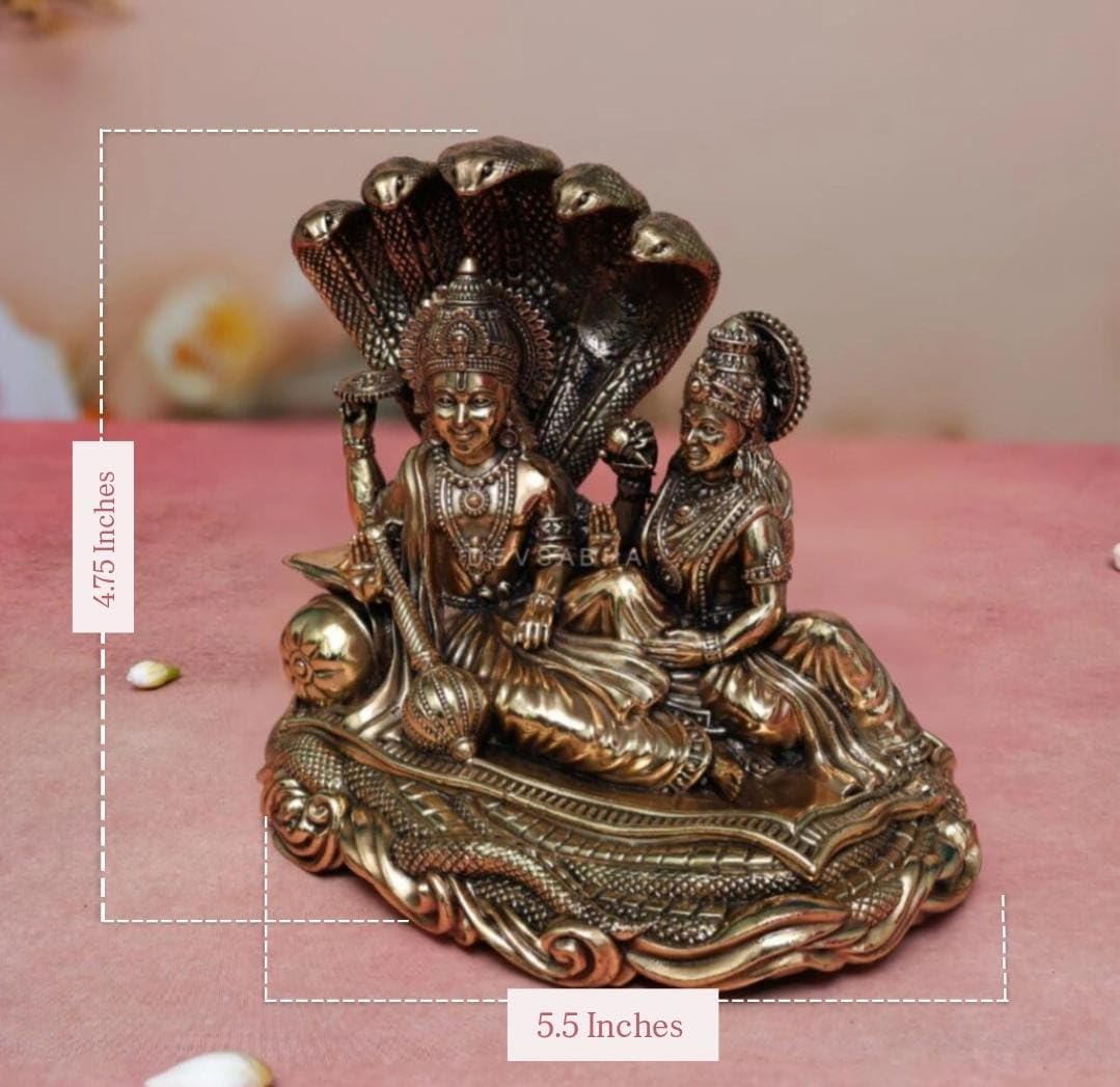 Sai Divya Brass Vishnu Lakshmi Decorative Statue