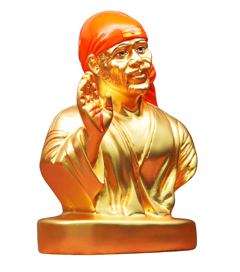 Sai Divya Sai Baba Idol Premium Golden Car Dashboard Decorative Statue 