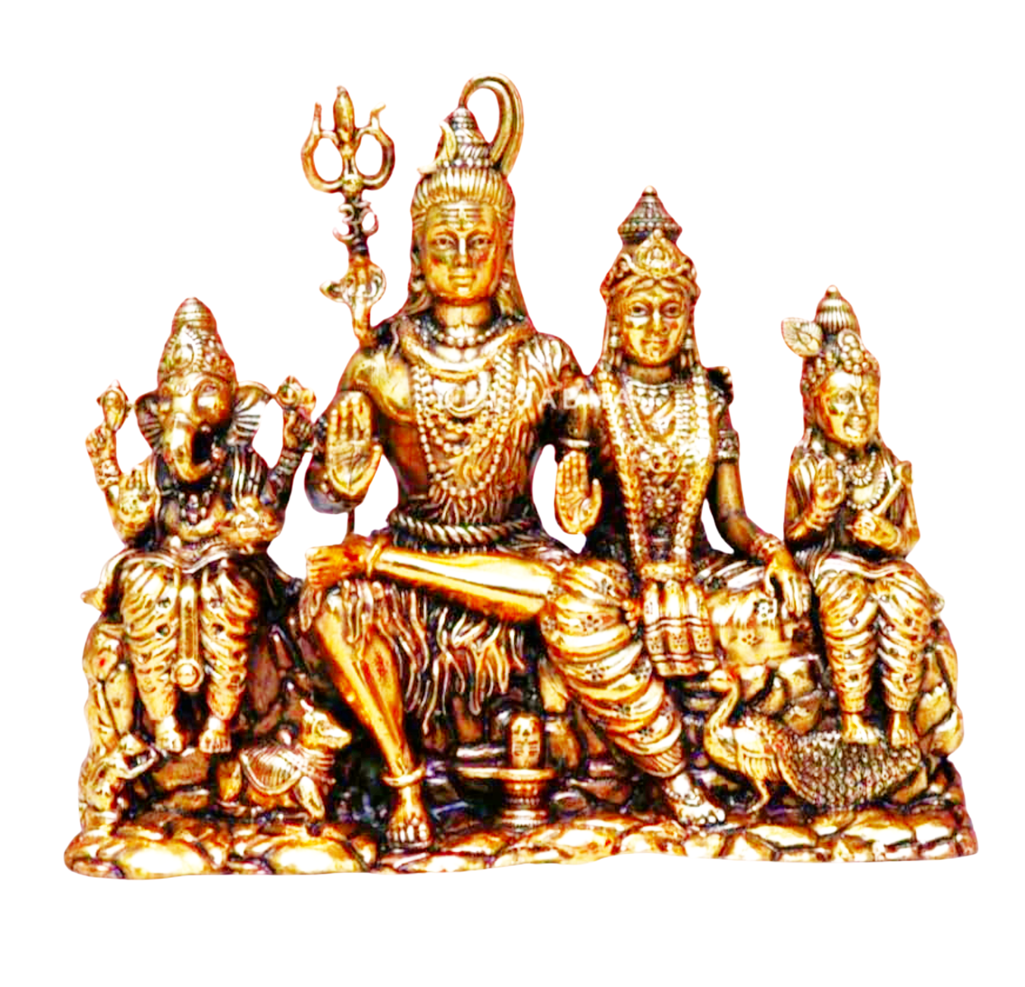 Sai Divya Hindu Deity Brass Statue, Shiva Family Decorative Figurine