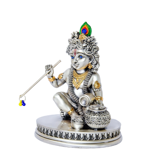 Sai Divya Silver BalKrishna Idol, Antique Silver and Gold Dual Tone