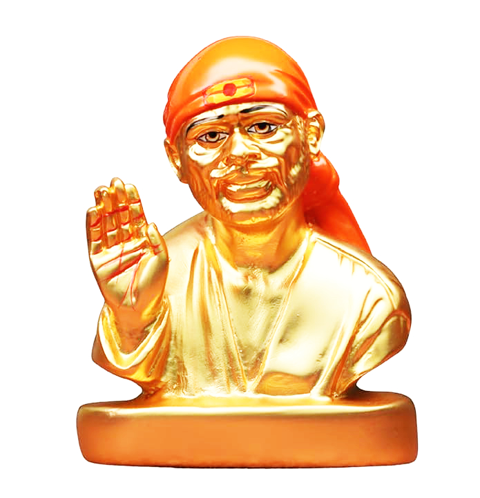 Sai Divya Sai Baba Idol Premium Golden Car Dashboard Decorative Statue 