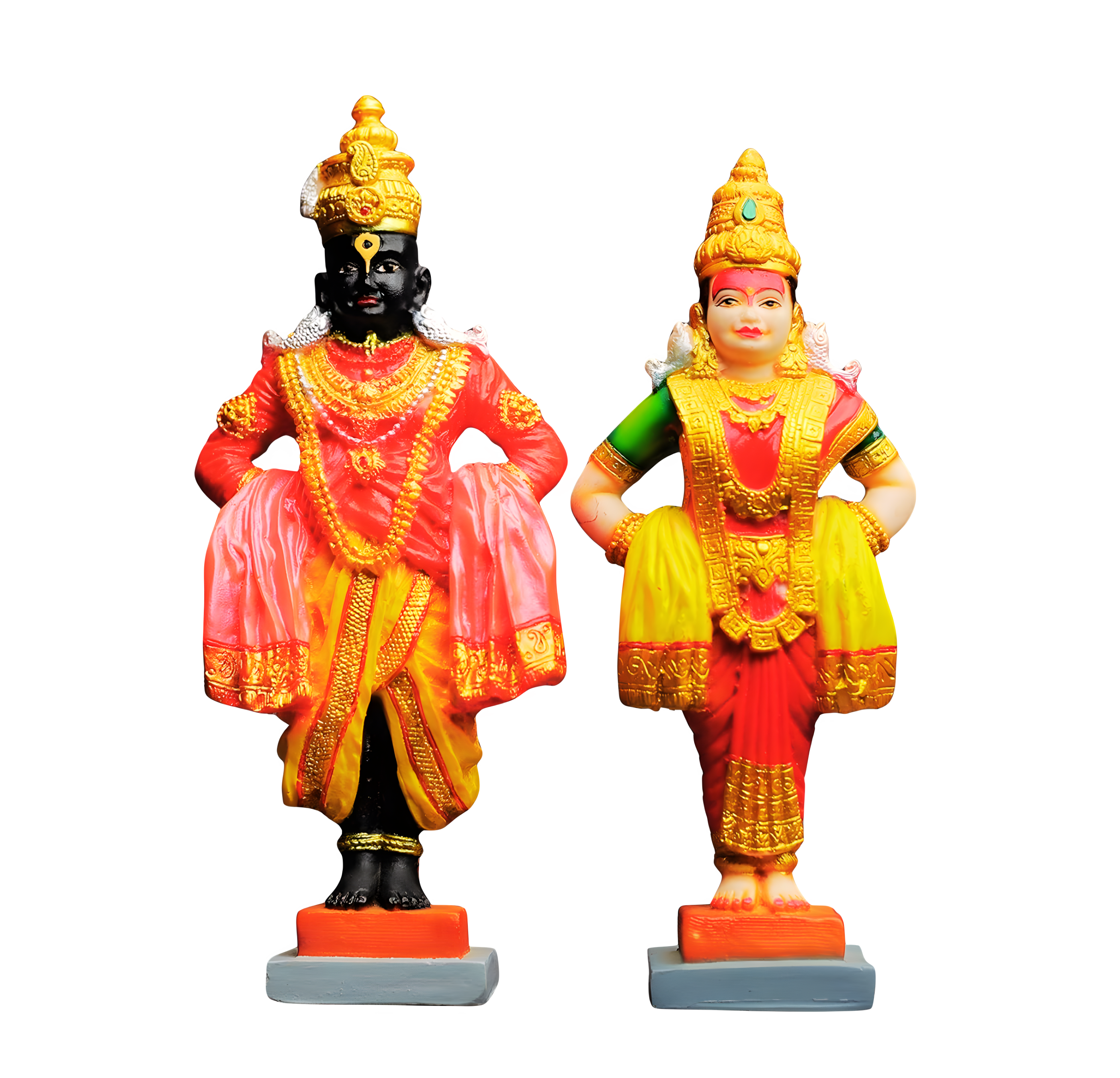 Sai Divya Shri Vitthal Rukmini Handicraft Stone Idol Multicolor