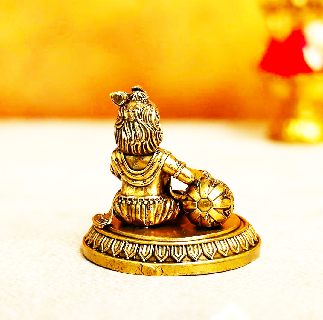 Sai Divya Laddu Gopal Brass Idols, Baby Krishna Statue 