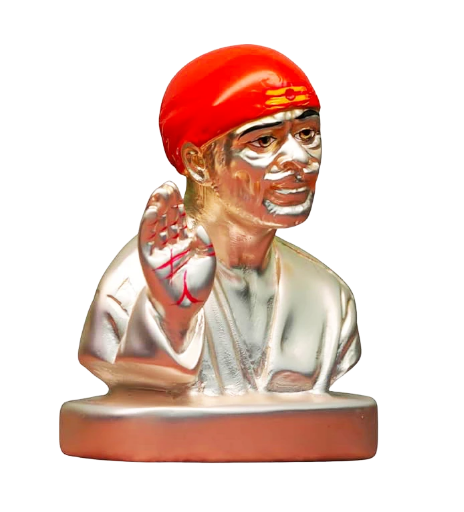 Sai Divya Sai Baba Car Dashboard Idol Silver Decorative 