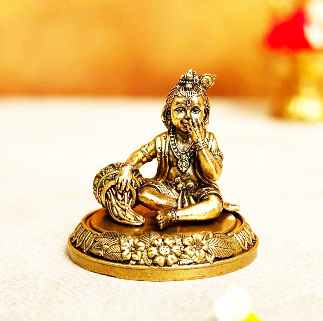 Sai Divya Laddu Gopal Brass Idols, Baby Krishna Statue 