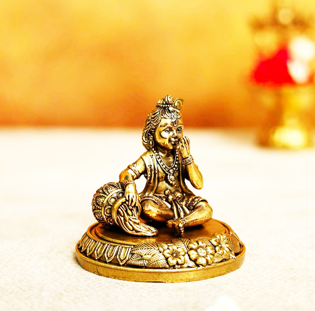 Sai Divya Laddu Gopal Brass Idols, Baby Krishna Statue 