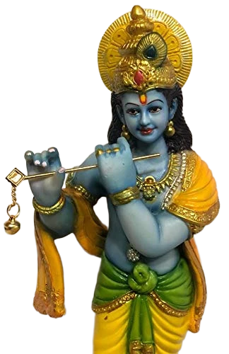 SAIDIVYA Stone Standing Krishna Handicraft Idol in Antique Finish for Home Decor