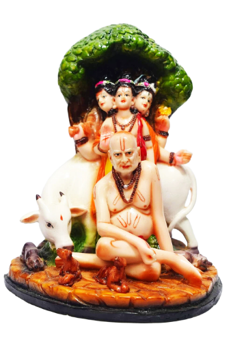 Resin Lord Dattatrey Shri Swami Samarth Statue, Medium, Multi color