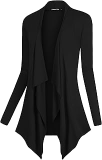 Women's Black Open Front Cardigan