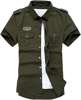 Men's Military Style Short Sleeve Shirt