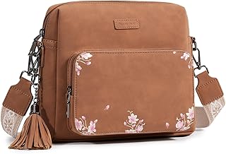 Brown Floral Crossbody Bag