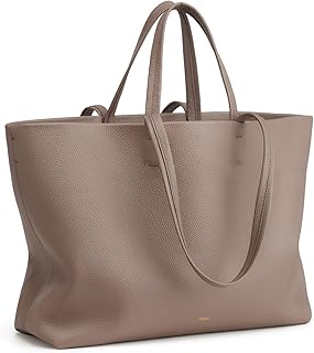 Large Taupe Leather Tote Bag