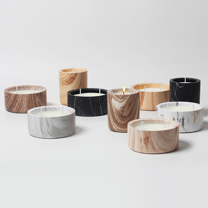 Marble Pattern Scented Candle jar