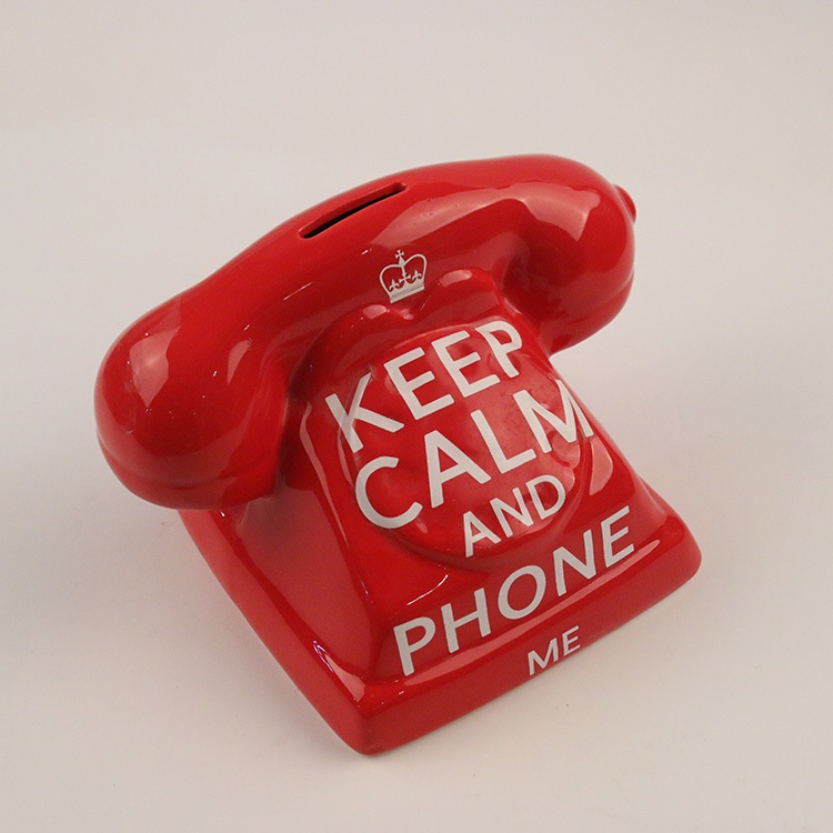 Red Telephone Shaped Money Box