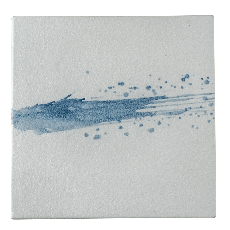 Abstract Blue Watercolor Tile