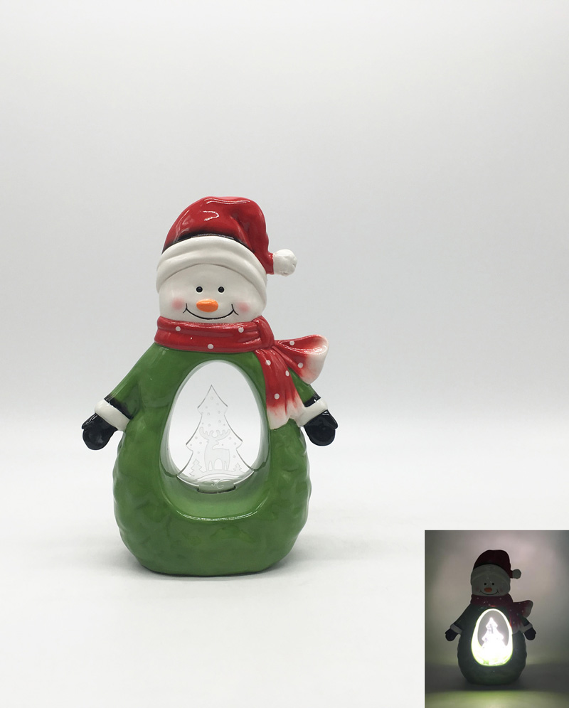 Ceramic Snowman Christmas Lantern