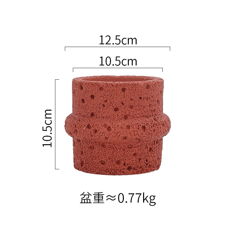 Red volcanic candle jar