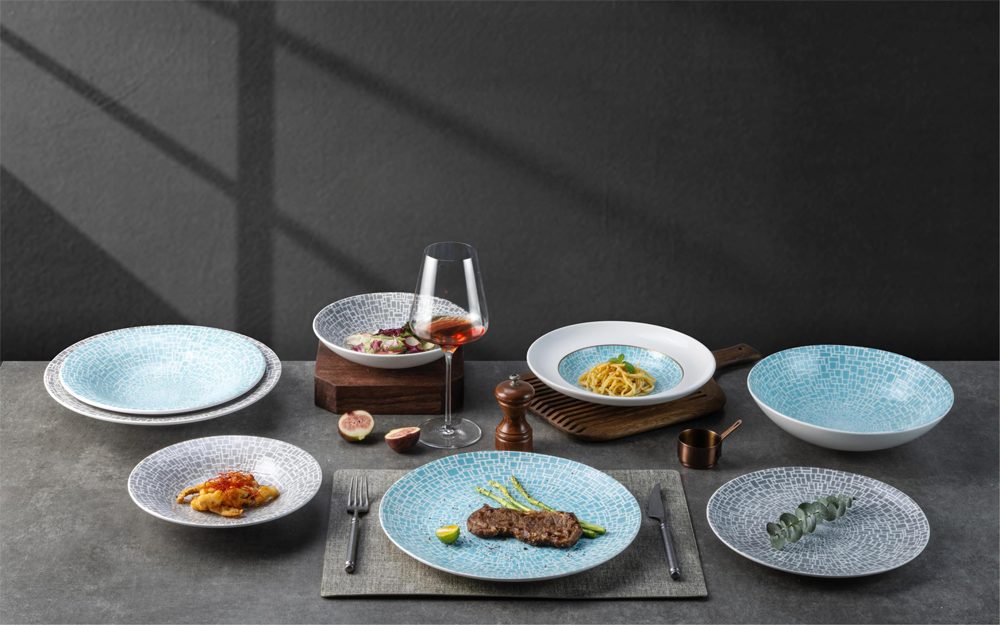 Blue Mosaic Porcelain Dinnerware Set