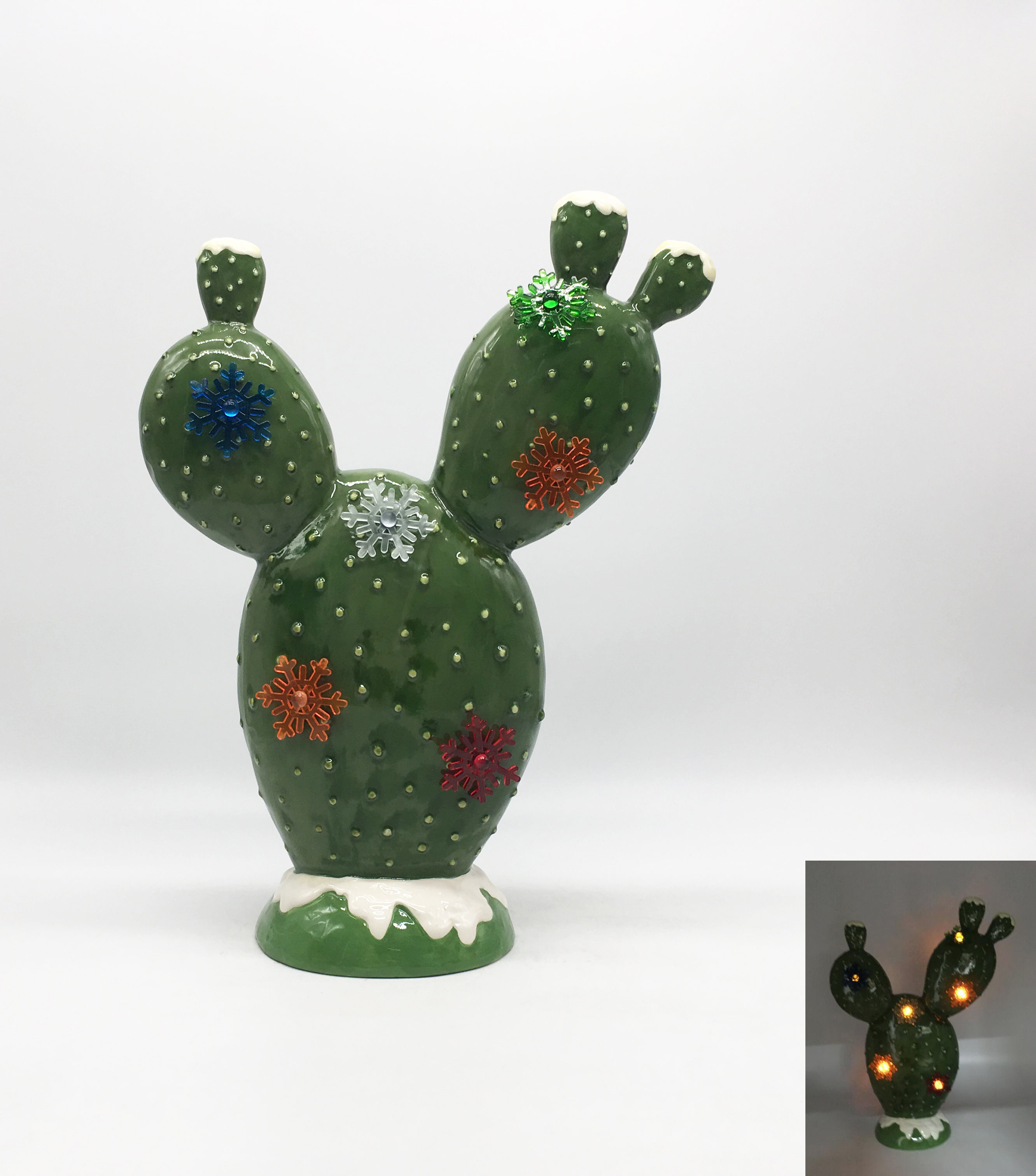 Ceramic Christmas Cactus Light