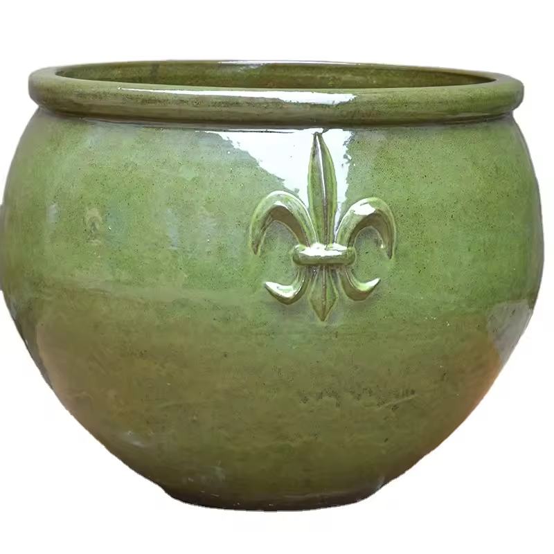 Green Ceramic Planter