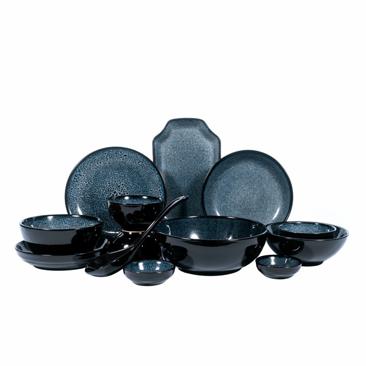 Black Ceramic Dinnerware Set