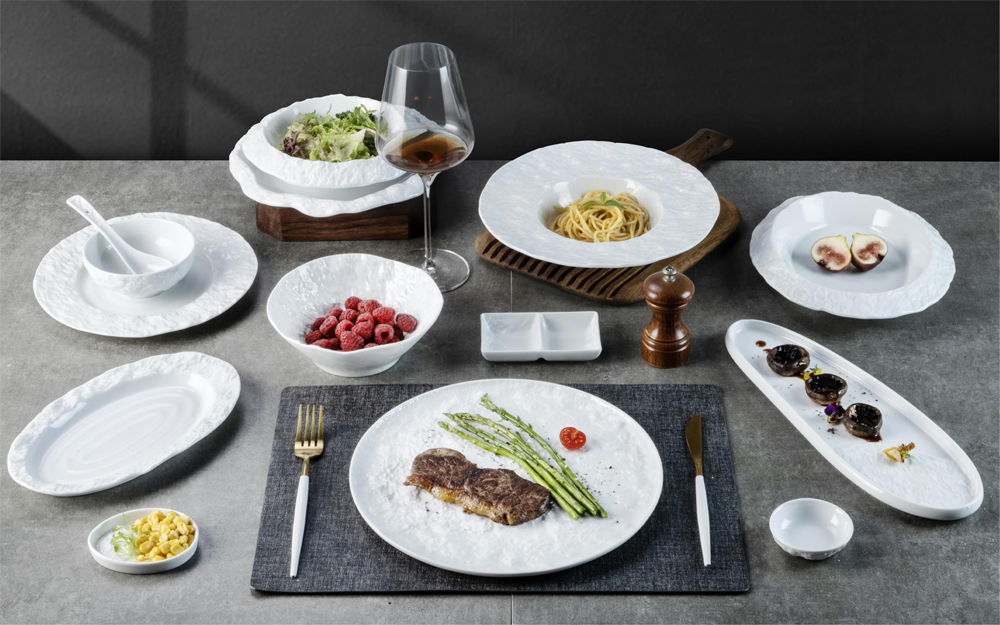 Elegant White Porcelain Dinnerware Set