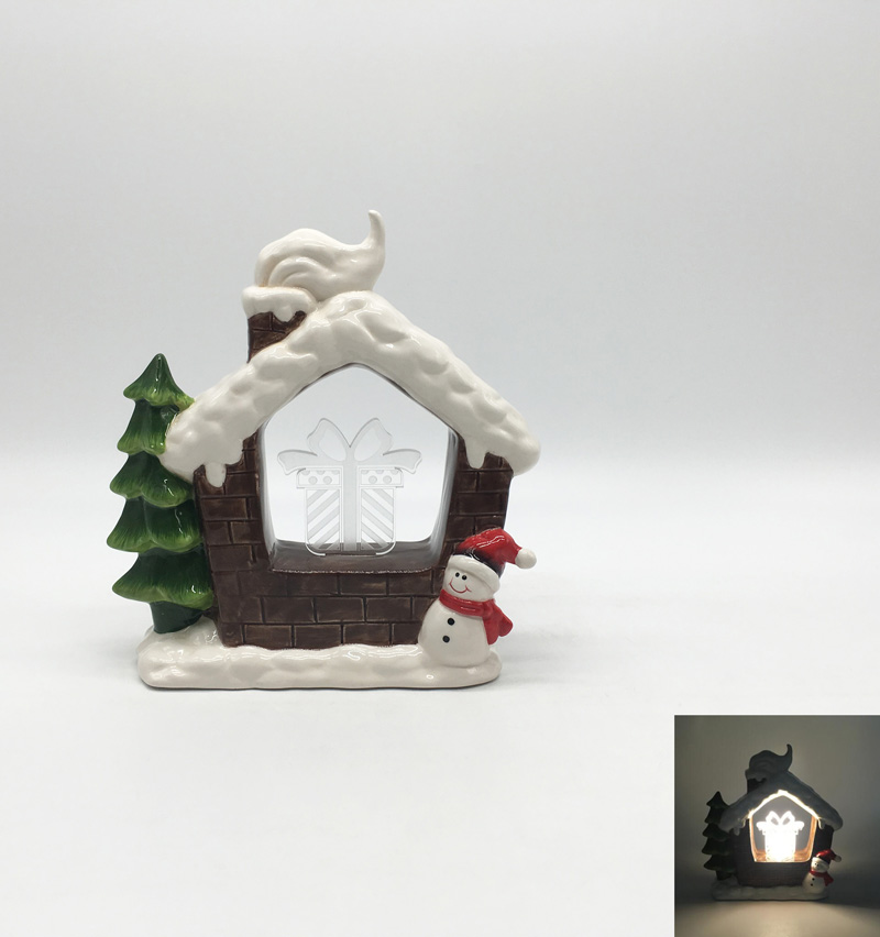 Festive Ceramic House Ornament