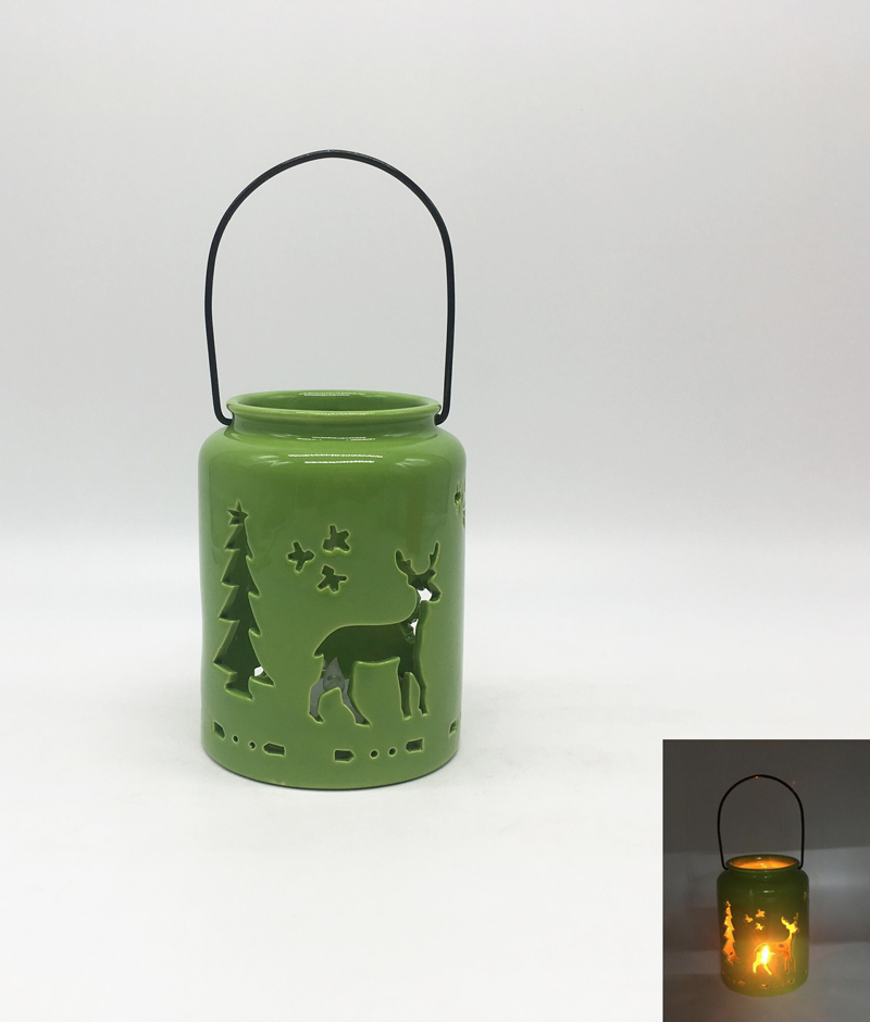 Green Ceramic Lantern