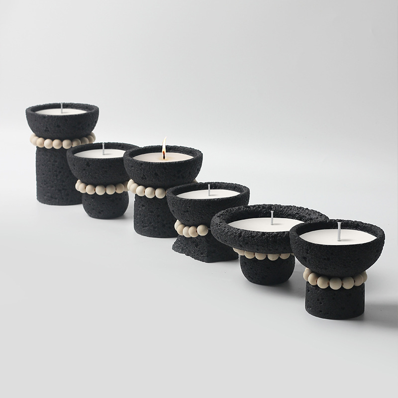Set of Handmade Black Candle Holders