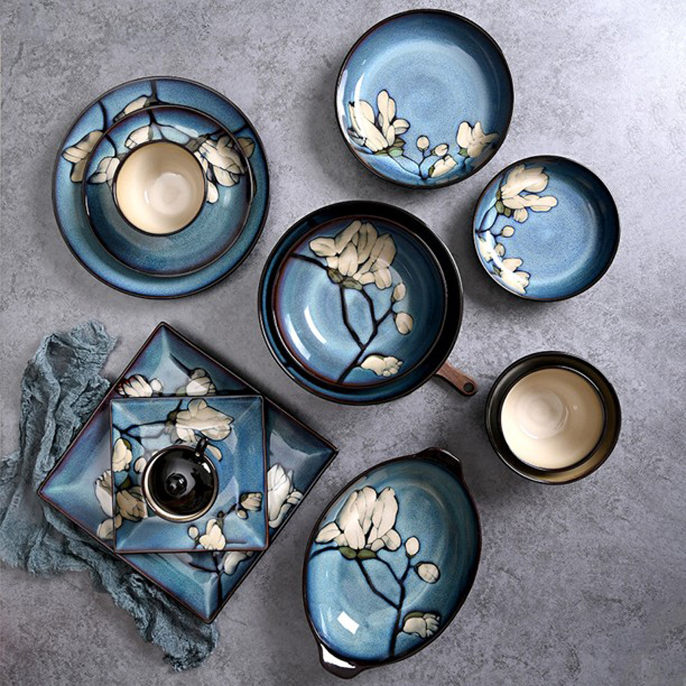 Magnolia Blossom Ceramic Dinnerware Set
