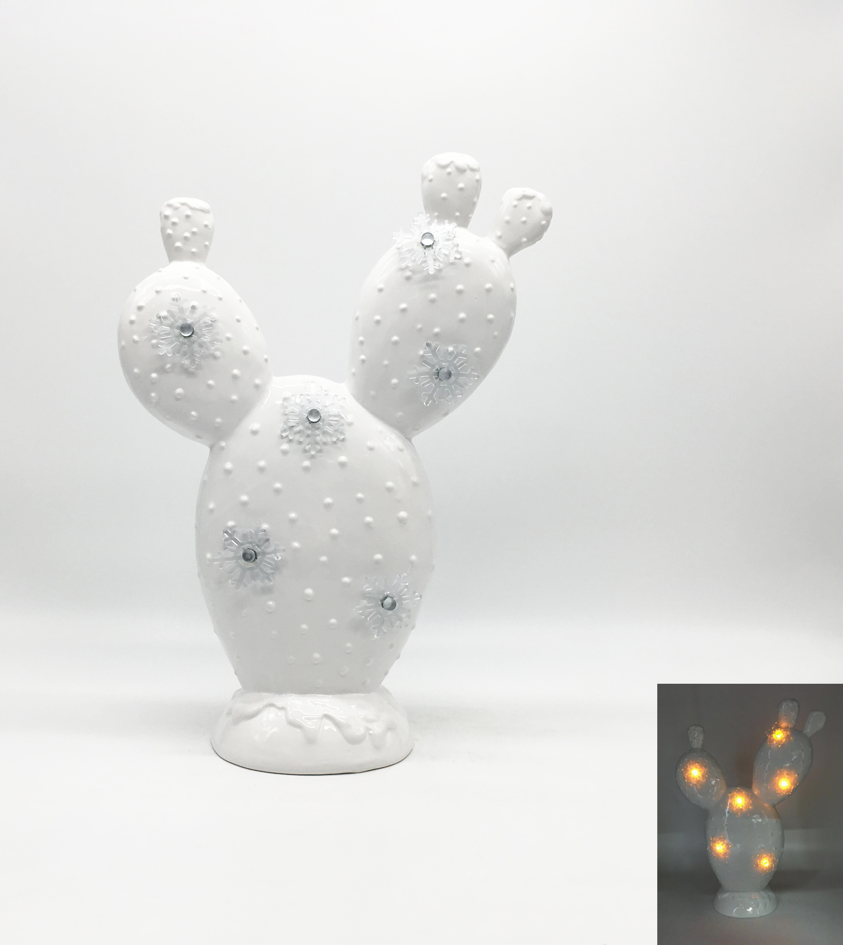 Ceramic Christmas Cactus Light