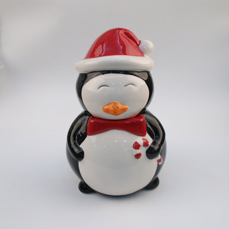 Ceramic Penguin Christmas Jars