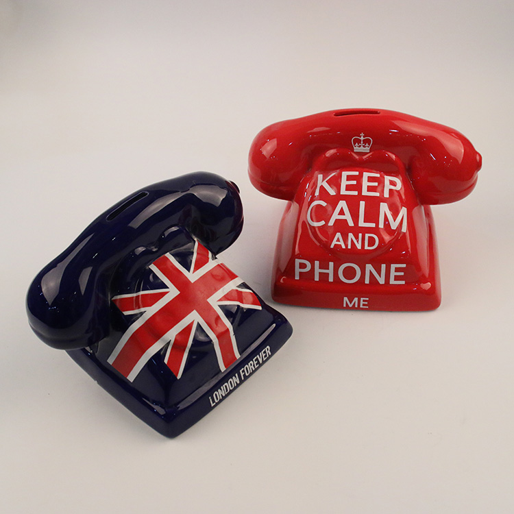 Red Telephone Shaped Money Box