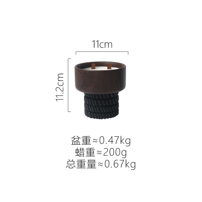 Modern Wooden Candle Holders Set