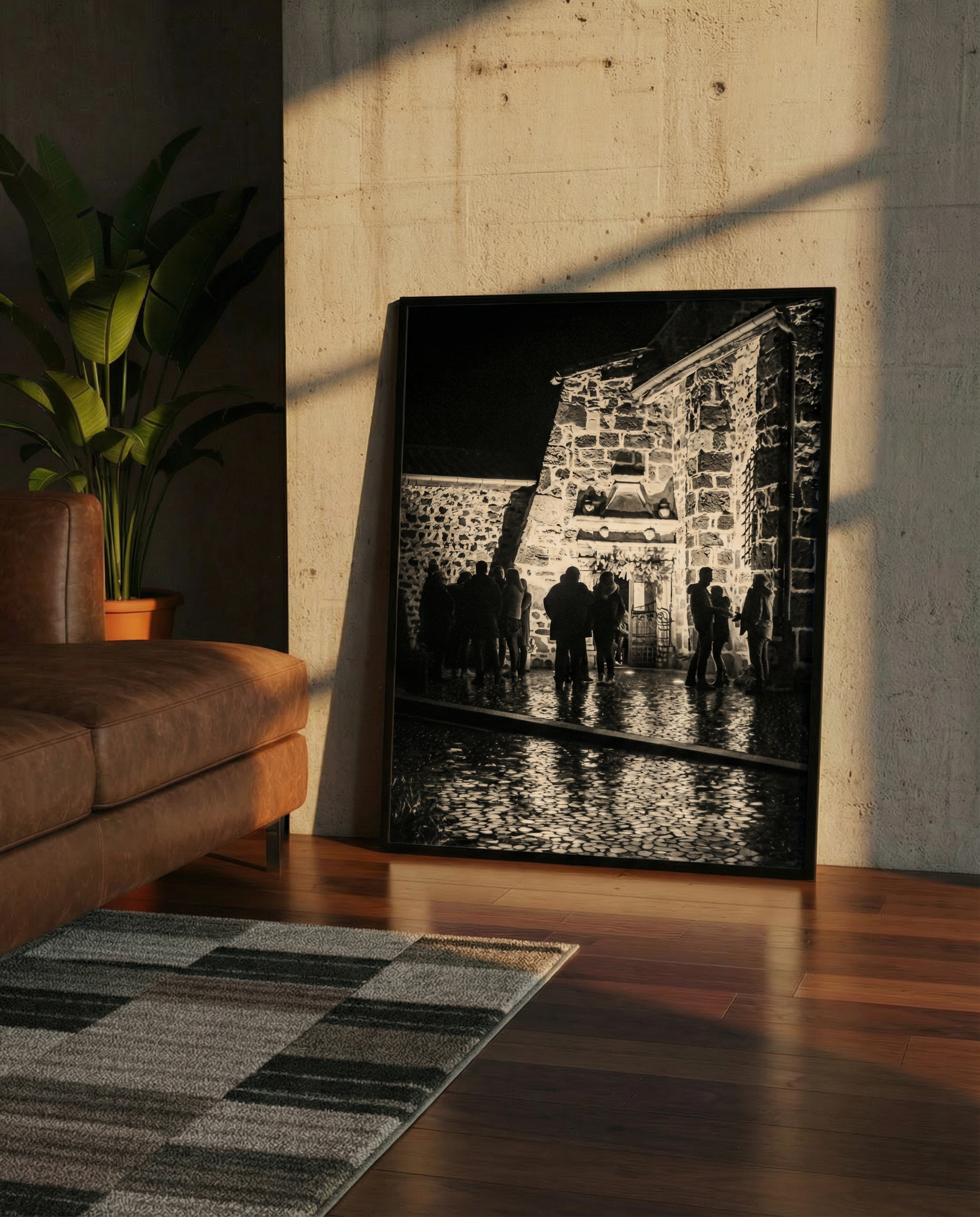 Sur le parvis de l'église