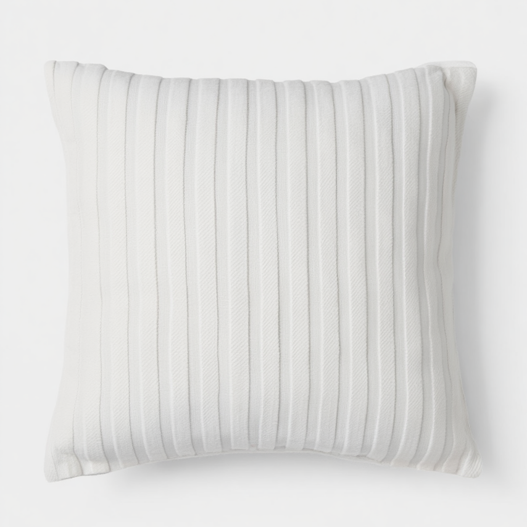 Textured White Throw Pillow
