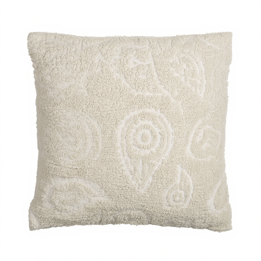 Textured Cream Throw Pillow