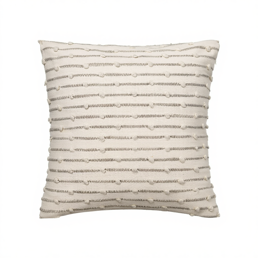 Textured Cream Throw Pillow
