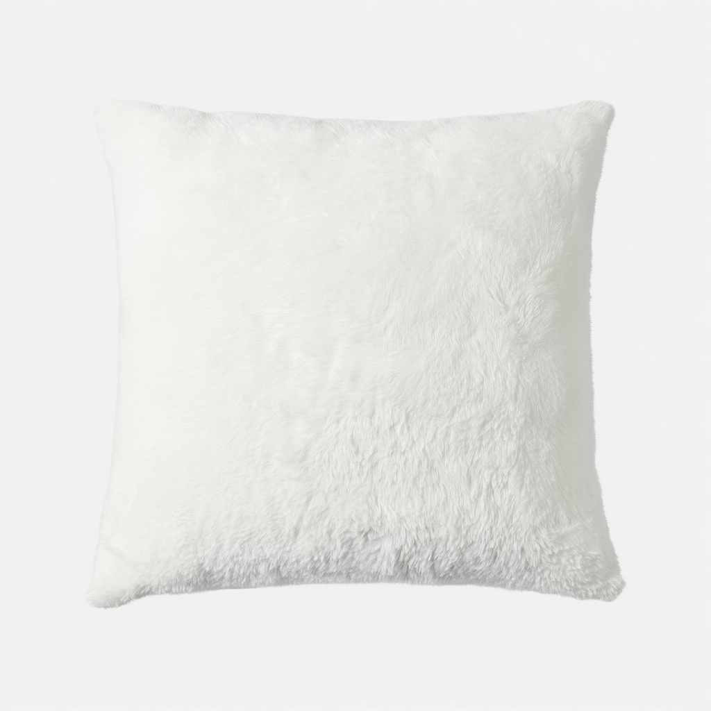 Plush White Throw Pillow
