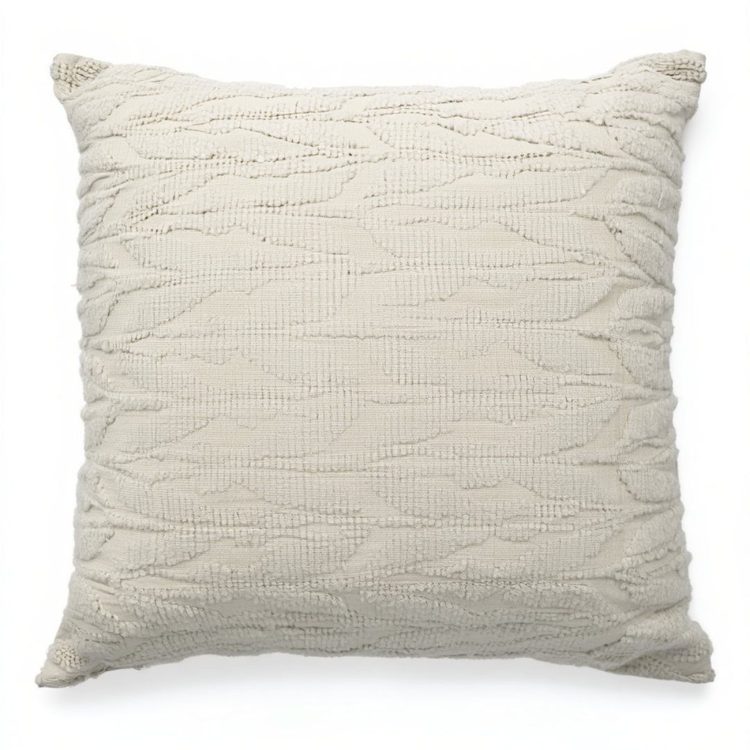 Textured Cream Throw Pillow