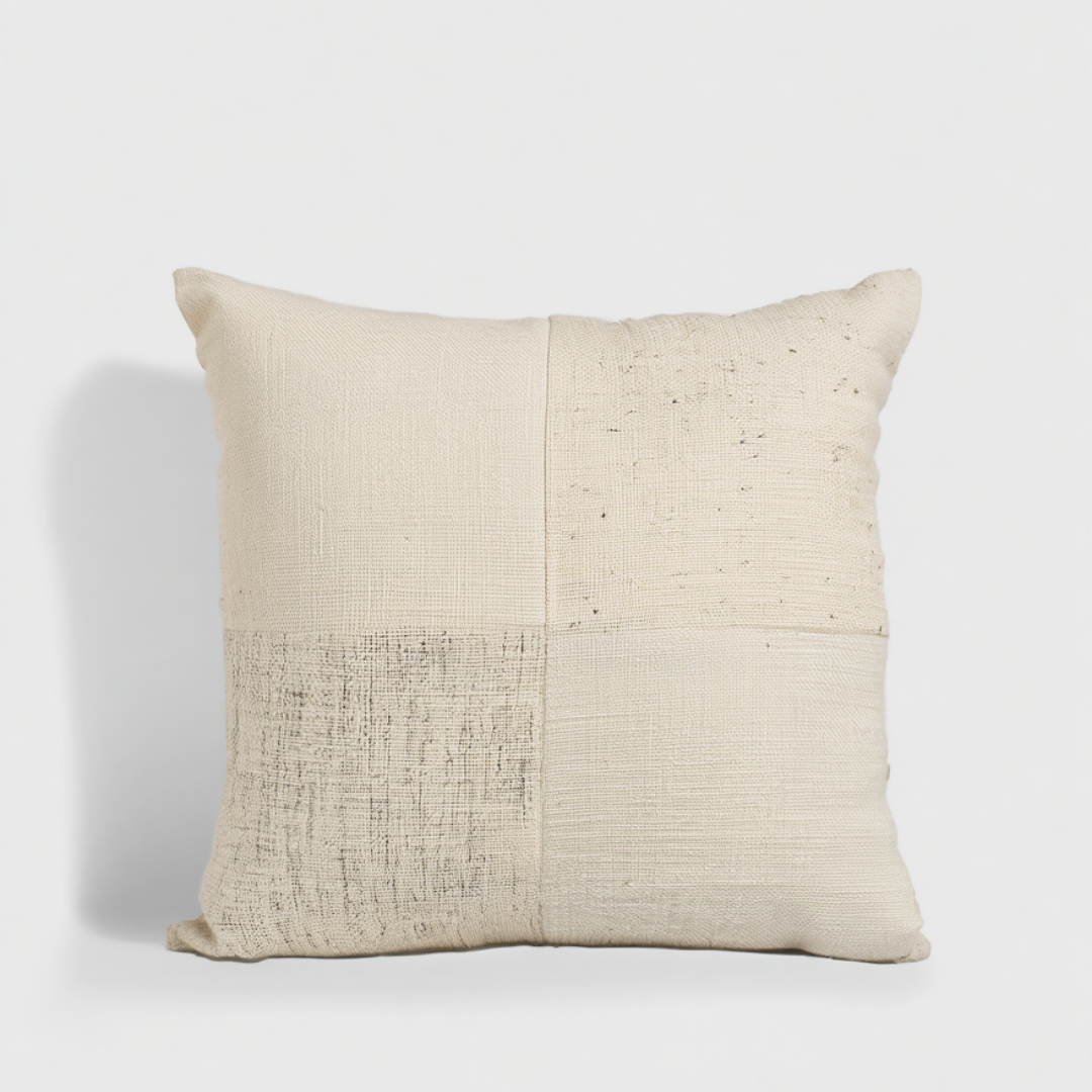 Cream Textured Throw Pillow