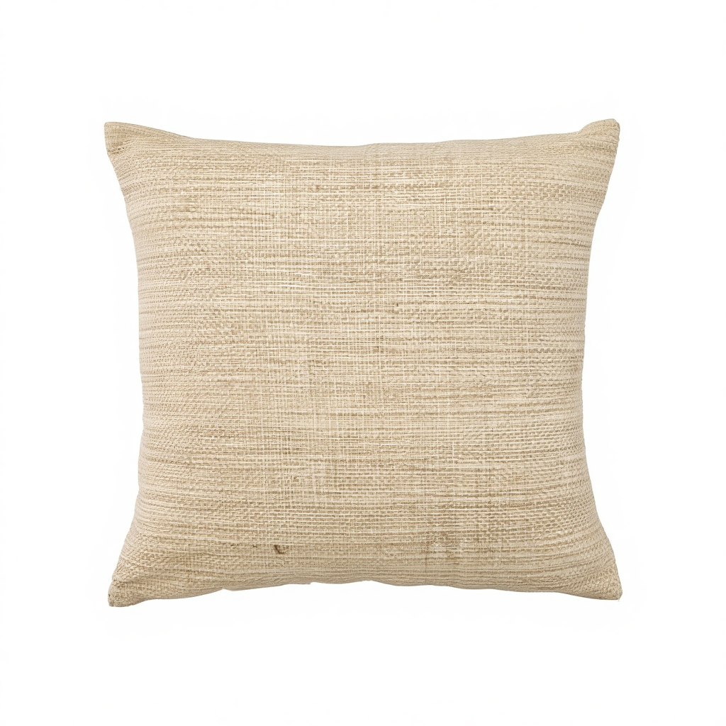 Beige Woven Throw Pillow