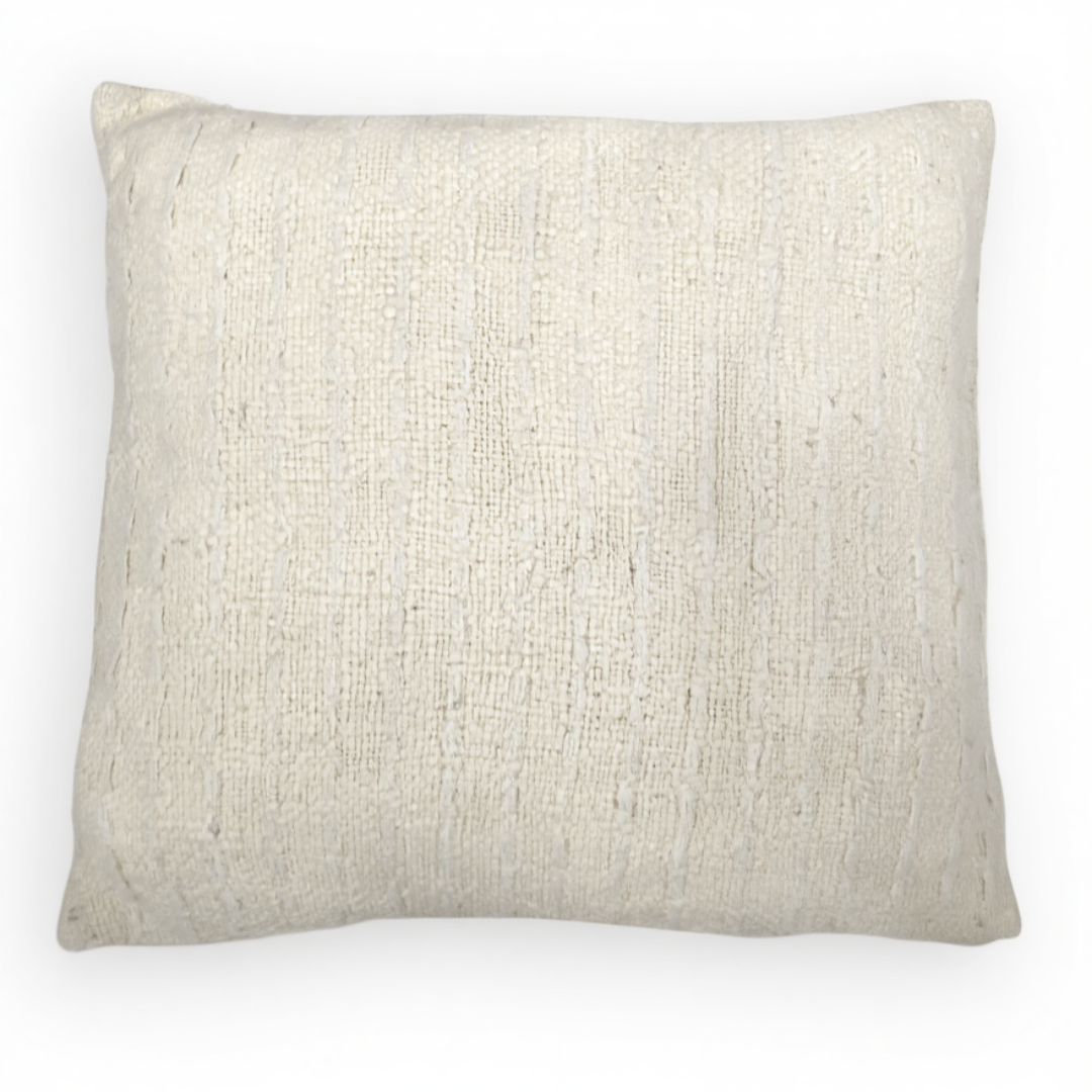 Cream Textured Throw Pillow